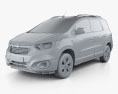 Chevrolet Spin Active 2021 3D-Modell clay render