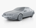Chevrolet Beretta GT с детальным интерьером 1993 3D модель clay render