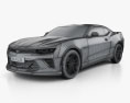 Chevrolet Camaro SS Indy 500 Pace Car HQインテリアと 2017 3Dモデル wire render