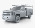 Chevrolet Silverado 2500HD Work Truck con interior 2015 Modelo 3D clay render