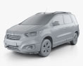 Chevrolet Spin Active com interior 2021 Modelo 3d argila render