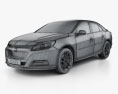 Chevrolet Malibu LT з детальним інтер'єром 2016 3D модель wire render