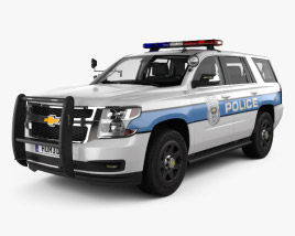 Chevrolet Tahoe 警察 HQインテリアと 2016 3Dモデル