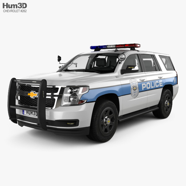 Chevrolet Tahoe 警察 HQインテリアと 2017 3Dモデル
