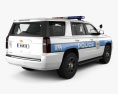Chevrolet Tahoe Policía con interior 2017 Modelo 3D vista trasera