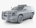 Chevrolet Tahoe Поліція з детальним інтер'єром 2017 3D модель clay render