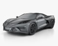 Chevrolet Corvette Stingray with HQ interior and engine 2022 3d model wire render