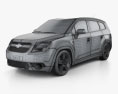 Chevrolet Orlando mit Innenraum 2014 3D-Modell wire render