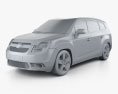Chevrolet Orlando с детальным интерьером 2014 3D модель clay render