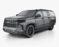 Chevrolet Suburban High Country 2023 3D 모델  wire render