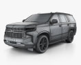 Chevrolet Tahoe RST 2023 3D-Modell wire render