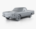Chevrolet El Camino Custom 1966 3D 모델  clay render