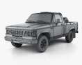 Chevrolet D-20 Cabina Simple 1995 Modelo 3D wire render