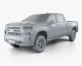 Chevrolet Silverado Crew Cab Standard bed LT Z71 Trailboss 2021 3D模型 clay render