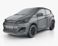 Chevrolet Spark 2022 3D модель wire render