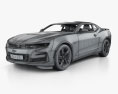 Chevrolet Camaro SS 인테리어 가 있는 와 엔진이 2023 3D 모델  wire render