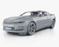 Chevrolet Camaro SS mit Innenraum und Motor 2023 3D-Modell clay render