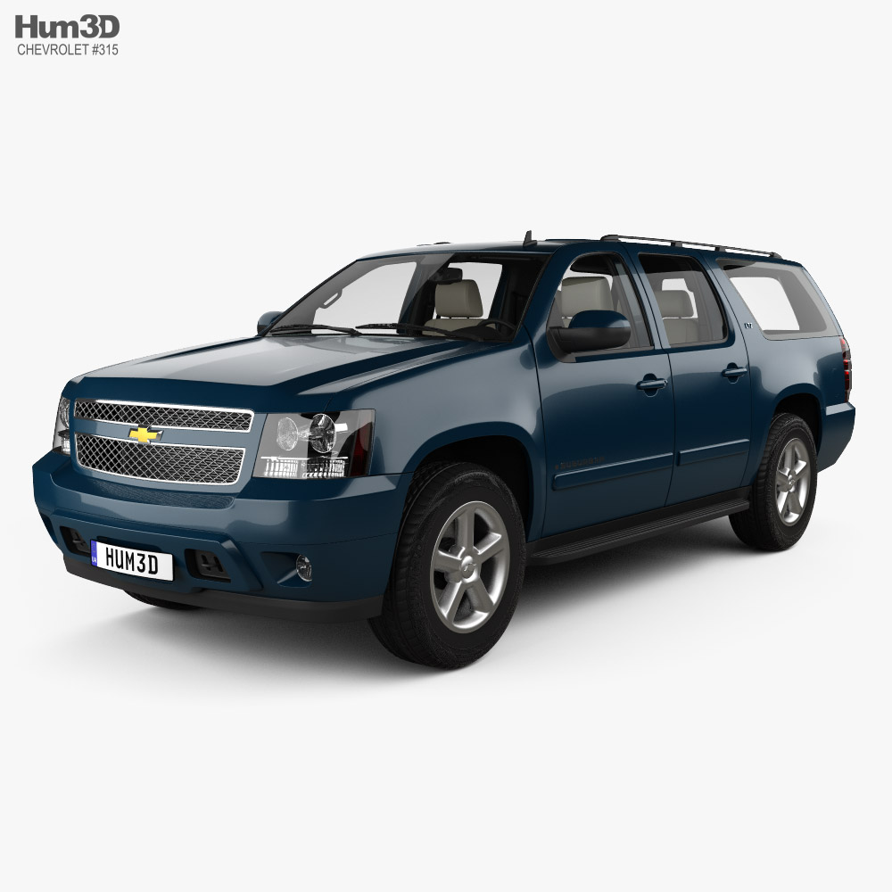 Chevrolet Suburban LTZ with HQ interior and engine 2017 3D model