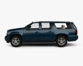 Chevrolet Suburban LTZ з детальним інтер'єром та двигуном 2017 3D модель side view