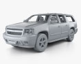Chevrolet Suburban LTZ HQインテリアと とエンジン 2017 3Dモデル clay render