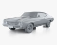Chevrolet Chevelle SS 454 hardtop coupe 1974 3D模型 clay render