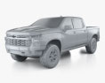 Chevrolet Silverado 1500 Crew Cab Standard Bett ZR2 2024 3D-Modell clay render
