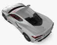 Chevrolet Corvette Z06 coupe  with HQ interior and engine 2023 3d model top view