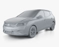 Chevrolet Aveo LT Хетчбек 2024 3D модель clay render