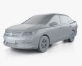 Chevrolet Aveo セダン LT 2024 3Dモデル clay render