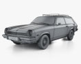 Chevrolet Vega Kammback wagon 1977 3D-Modell wire render