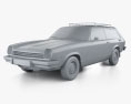 Chevrolet Vega Kammback wagon 1977 3d model clay render