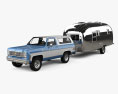 Chevrolet Blazer K5 with Airstream Flying Cloud Travel Trailer 1976 3D 모델 