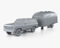 Chevrolet Blazer K5 with Airstream Flying Cloud Travel Trailer 1976 3D 모델  clay render