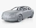 Chevrolet Cruze 세단 인테리어 가 있는 와 엔진이 2009 3D 모델  clay render