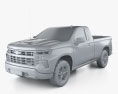 Chevrolet Silverado Regular Cab Short ベッド LT Z71 TrailBoss 2024 3Dモデル clay render
