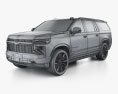 Chevrolet Suburban HighCountry 2024 3D модель wire render