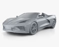 Chevrolet Corvette Stingray Кабріолет 2021 3D модель clay render