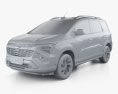 Chevrolet Spin Premier 2024 3D-Modell clay render