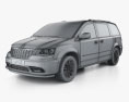 Chrysler Town Country 2015 3D 모델  wire render