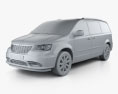 Chrysler Grand Voyager 2015 3D-Modell clay render