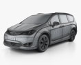 Chrysler Pacifica hybrid with HQ interior 2020 3d model wire render