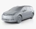 Chrysler Pacifica hybrid with HQ interior 2020 3d model clay render
