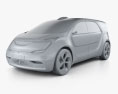 Chrysler Portal HQインテリアと 2020 3Dモデル clay render