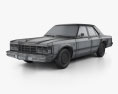 Chrysler LeBaron Medallion セダン 1978 3Dモデル wire render