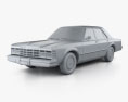 Chrysler LeBaron Medallion セダン 1978 3Dモデル clay render