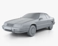 Chrysler LeBaron coupe 1987 3d model clay render