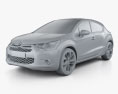 Citroen DS4 2012 3D-Modell clay render