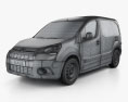 Citroen Berlingo Kastenwagen L1 2014 3D-Modell wire render