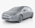 Citroen C4 掀背车 2010 3D模型 clay render
