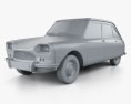Citroen Ami 8 1969 3D 모델  clay render